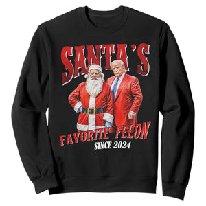 Christmas Trump With Santa Sweatshirt Santa's Favorite Felon Since 2024 TS02 Black Print Your Wear