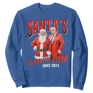 Christmas Trump With Santa Sweatshirt Santa's Favorite Felon Since 2024 TS02 Royal Blue Print Your Wear