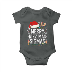 Funny Santa Rizz Christmas Baby Onesie Merry Rizzmas Sigmas TS02 Dark Heather Print Your Wear