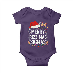 Funny Santa Rizz Christmas Baby Onesie Merry Rizzmas Sigmas TS02 Purple Print Your Wear