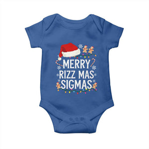 Funny Santa Rizz Christmas Baby Onesie Merry Rizzmas Sigmas TS02 Royal Blue Print Your Wear