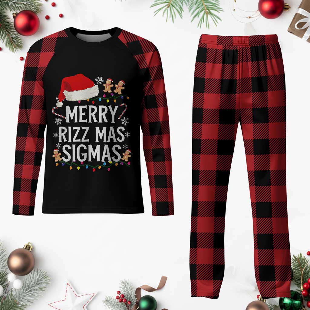 Funny Santa Rizz Christmas Plaid Pajama Set Merry Rizzmas Sigmas TS02 Buffalo Plaid Print Your Wear
