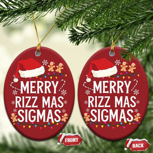 Funny Santa Rizz Xmas Christmas Ornament Merry Rizzmas Sigmas TS02 Oval Red Print Your Wear