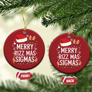 Funny Santa Rizz Xmas Christmas Ornament Merry Rizzmas Sigmas TS02 Circle Red Print Your Wear