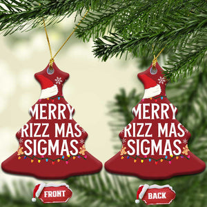 Funny Santa Rizz Xmas Christmas Ornament Merry Rizzmas Sigmas TS02 Christmas Tree Red Print Your Wear