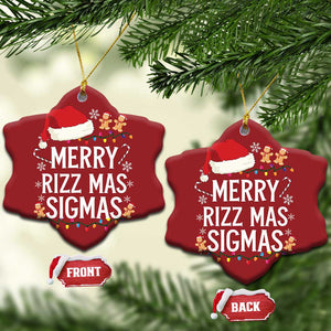 Funny Santa Rizz Xmas Christmas Ornament Merry Rizzmas Sigmas TS02 Snow Flake Red Print Your Wear