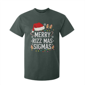 Funny Santa Rizz Christmas T Shirt For Kid Merry Rizzmas Sigmas TS02 Dark Forest Green Print Your Wear