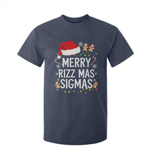 Funny Santa Rizz Christmas T Shirt For Kid Merry Rizzmas Sigmas TS02 Navy Print Your Wear