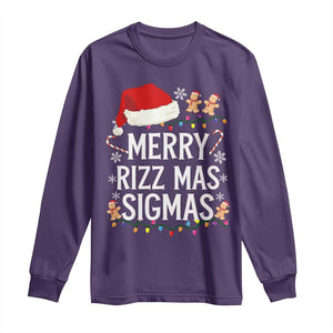 Funny Santa Rizz Christmas Long Sleeve Shirt Merry Rizzmas Sigmas TS02 Purple Print Your Wear