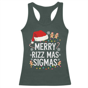 Funny Santa Rizz Christmas Racerback Tank Top Merry Rizzmas Sigmas TS02 Dark Forest Green Print Your Wear