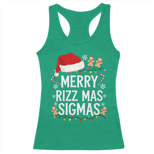 Funny Santa Rizz Christmas Racerback Tank Top Merry Rizzmas Sigmas TS02 Irish Green Print Your Wear