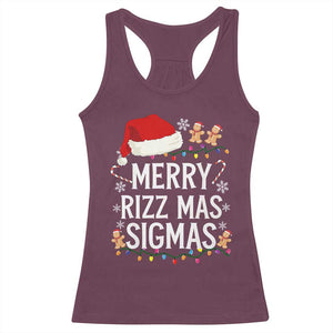 Funny Santa Rizz Christmas Racerback Tank Top Merry Rizzmas Sigmas TS02 Maroon Print Your Wear