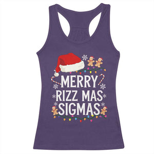 Funny Santa Rizz Christmas Racerback Tank Top Merry Rizzmas Sigmas TS02 Purple Print Your Wear