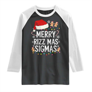 Funny Santa Rizz Christmas Raglan Shirt Merry Rizzmas Sigmas TS02 Black White Print Your Wear