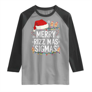 Funny Santa Rizz Christmas Raglan Shirt Merry Rizzmas Sigmas TS02 Sport Gray Black Print Your Wear