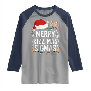 Funny Santa Rizz Christmas Raglan Shirt Merry Rizzmas Sigmas TS02 Sport Gray Navy Print Your Wear