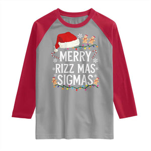 Funny Santa Rizz Christmas Raglan Shirt Merry Rizzmas Sigmas TS02 Sport Gray Red Print Your Wear