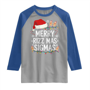 Funny Santa Rizz Christmas Raglan Shirt Merry Rizzmas Sigmas TS02 Sport Gray Royal Print Your Wear