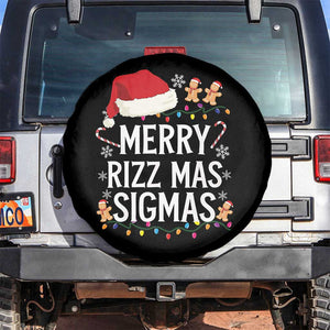 Funny Santa Rizz Christmas Spare Tire Cover Merry Rizzmas Sigmas TS02 No hole Black Print Your Wear