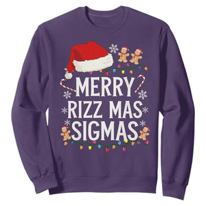 Funny Santa Rizz Christmas Sweatshirt Merry Rizzmas Sigmas TS02 Purple Print Your Wear