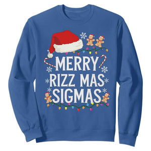 Funny Santa Rizz Christmas Sweatshirt Merry Rizzmas Sigmas TS02 Royal Blue Print Your Wear