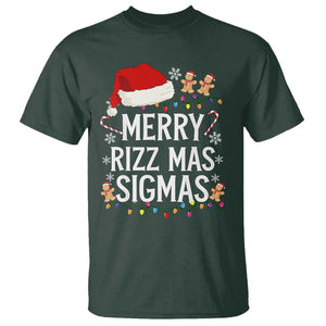 Funny Santa Rizz Christmas T Shirt Merry Rizzmas Sigmas TS02 Dark Forest Green Print Your Wear