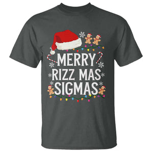 Funny Santa Rizz Christmas T Shirt Merry Rizzmas Sigmas TS02 Dark Heather Print Your Wear