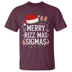 Funny Santa Rizz Christmas T Shirt Merry Rizzmas Sigmas TS02 Maroon Print Your Wear