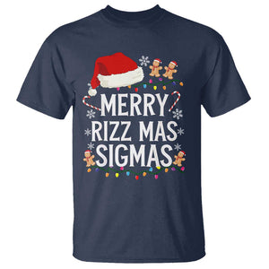 Funny Santa Rizz Christmas T Shirt Merry Rizzmas Sigmas TS02 Navy Print Your Wear