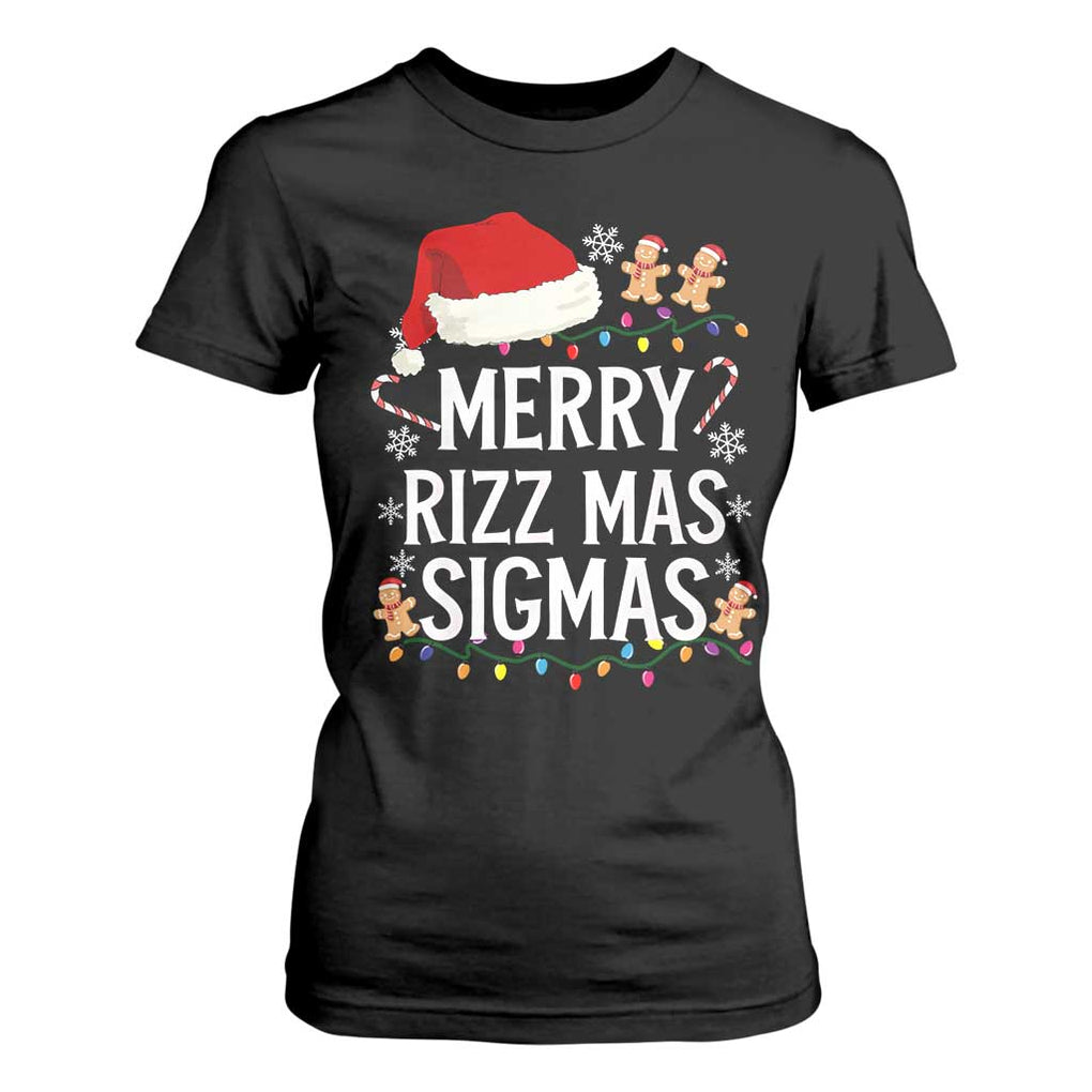 Funny Santa Rizz Christmas T Shirt For Women Merry Rizzmas Sigmas TS02 Black Print Your Wear