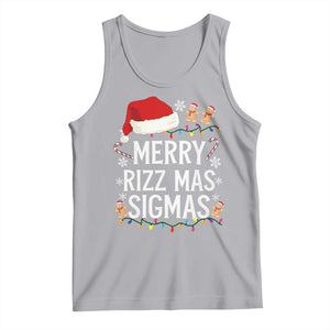 Funny Santa Rizz Christmas Tank Top Merry Rizzmas Sigmas TS02 Athletic Heather Print Your Wear