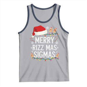 Funny Santa Rizz Christmas Tank Top Merry Rizzmas Sigmas TS02 Athletic Heather Navy Print Your Wear