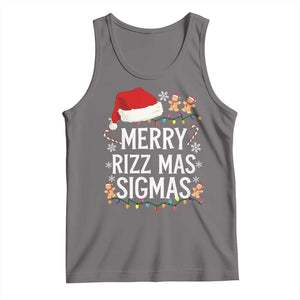 Funny Santa Rizz Christmas Tank Top Merry Rizzmas Sigmas TS02 Deep Heather Print Your Wear