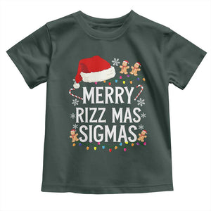 Funny Santa Rizz Christmas Toddler T Shirt Merry Rizzmas Sigmas TS02 Dark Forest Green Print Your Wear