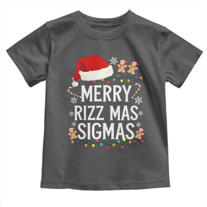 Funny Santa Rizz Christmas Toddler T Shirt Merry Rizzmas Sigmas TS02 Dark Heather Print Your Wear