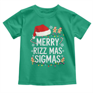 Funny Santa Rizz Christmas Toddler T Shirt Merry Rizzmas Sigmas TS02 Irish Green Print Your Wear