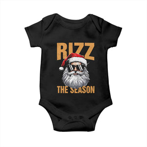 Funny Santa Rizz Christmas Baby Onesie Rizz The Season TS02 Black Print Your Wear