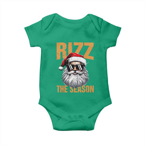 Funny Santa Rizz Christmas Baby Onesie Rizz The Season TS02 Irish Green Print Your Wear