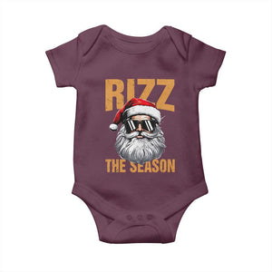 Funny Santa Rizz Christmas Baby Onesie Rizz The Season TS02 Maroon Print Your Wear