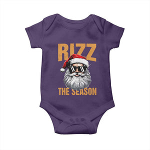 Funny Santa Rizz Christmas Baby Onesie Rizz The Season TS02 Purple Print Your Wear