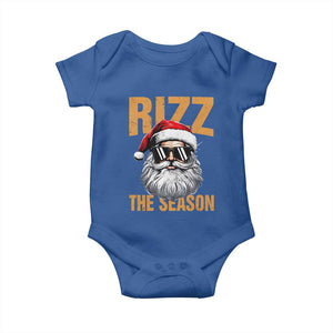 Funny Santa Rizz Christmas Baby Onesie Rizz The Season TS02 Royal Blue Print Your Wear