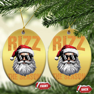 Funny Santa Rizz Xmas Christmas Ornament Rizz The Season TS02 Oval Gold Print Your Wear