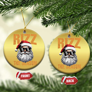 Funny Santa Rizz Xmas Christmas Ornament Rizz The Season TS02 Circle Gold Print Your Wear