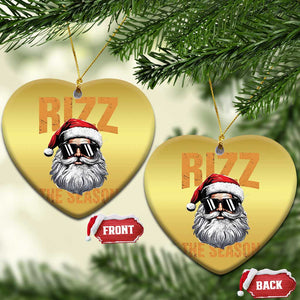 Funny Santa Rizz Xmas Christmas Ornament Rizz The Season TS02 Heart Gold Print Your Wear