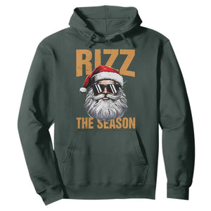 Funny Santa Rizz Christmas Hoodie Rizz The Season TS02 Dark Forest Green Print Your Wear