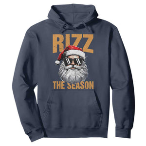 Funny Santa Rizz Christmas Hoodie Rizz The Season TS02 Navy Print Your Wear