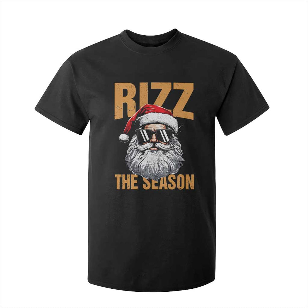 Funny Santa Rizz Christmas T Shirt For Kid Rizz The Season TS02 Black Print Your Wear