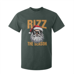 Funny Santa Rizz Christmas T Shirt For Kid Rizz The Season TS02 Dark Forest Green Print Your Wear