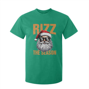 Funny Santa Rizz Christmas T Shirt For Kid Rizz The Season TS02 Irish Green Print Your Wear