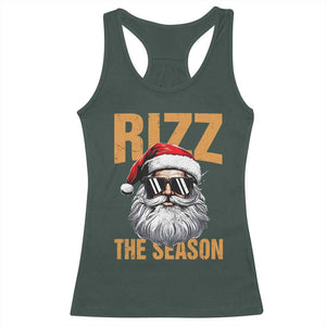 Funny Santa Rizz Christmas Racerback Tank Top Rizz The Season TS02 Dark Forest Green Print Your Wear